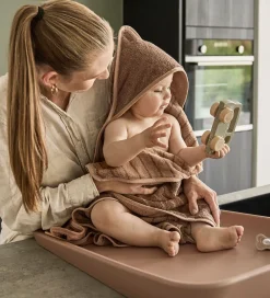 Leander Babyhåndklæde- Og Poncho|Håndklæder*Babyhåndklæde - Hoodie - 80x80 cm - Clay