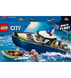 Lego®|Konstruktionslegetøj-LEGO® City - Politibåd På Forbryderjagt 60456 - 264 Dele