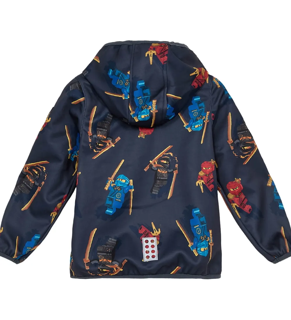 Softshell-LEGO® Wear LEGO® Ninjago Softshelljakke - LWSaku 602 - Koksgrå m. Ninjaer