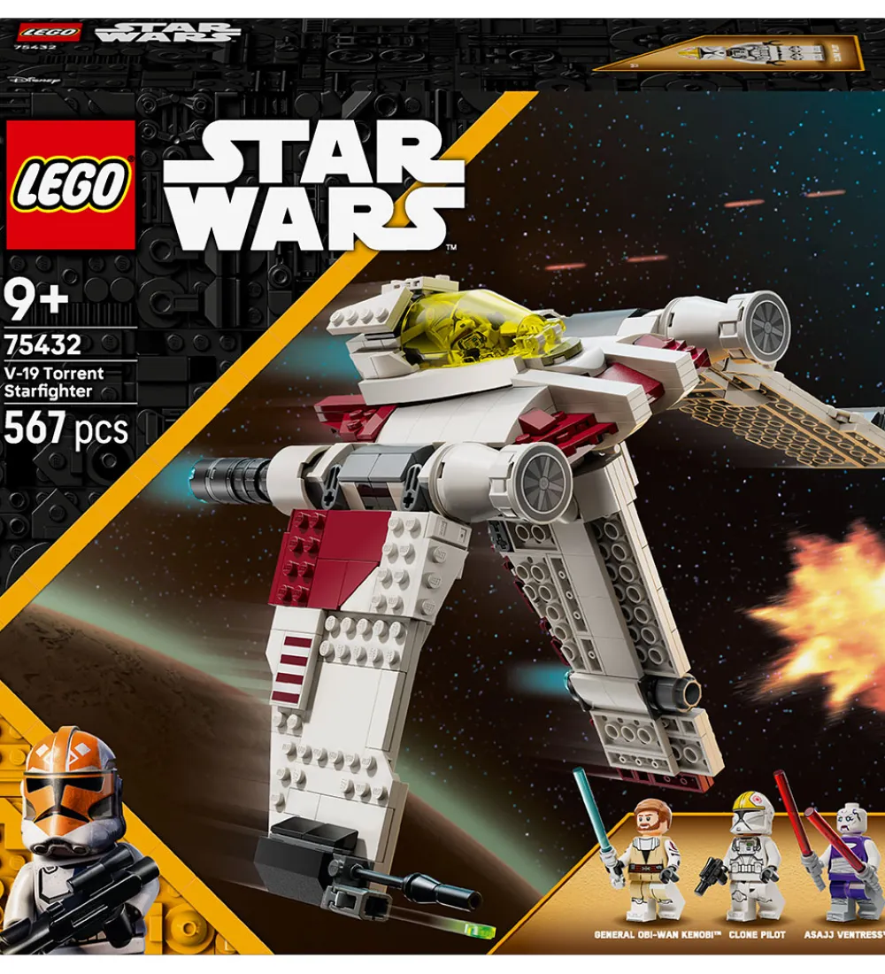 Lego®|Konstruktionslegetøj-LEGO® Star Wars - V-19 Torrent Stjernejager 75432 - 567 Dele