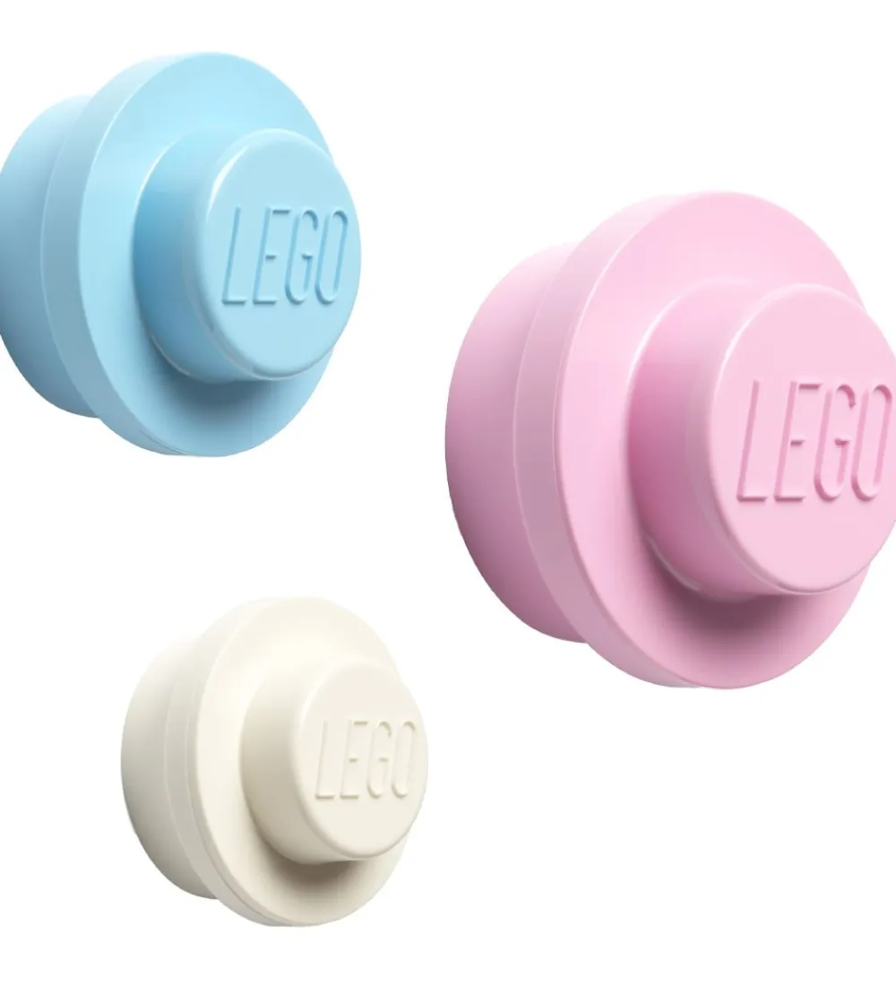 Knager-LEGO® Storage Knagerækkesæt - 3 stk - 10/8/5 cm - Hvid/Lyseblå/L