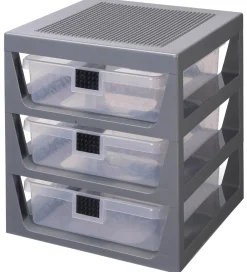 Skuffer-LEGO® Storage Opbevaring m. 3 skuffer - 32x34x37 - Grå