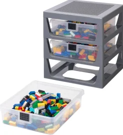 Skuffer-LEGO® Storage Opbevaring m. 3 skuffer - 32x34x37 - Grå