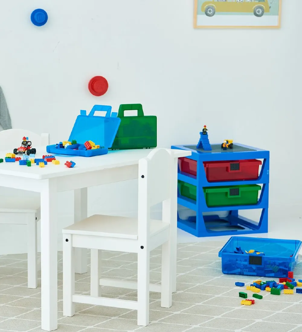 Skuffer-LEGO® Storage Opbevaring m. 3 Skuffer - 34x32x38 - Blå