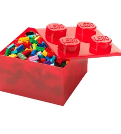 LEGO® Storage Bokse Og Kasser|Opbevaring*Opbevaringsboks - 4 Knopper - Translucent Red