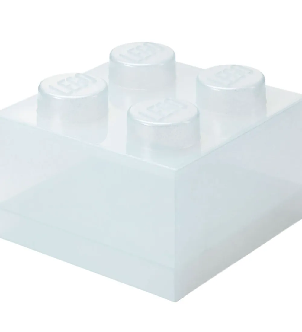 LEGO® Storage Bokse Og Kasser|Opbevaring*Opbevaringsboks - 4 Knopper - Glitter Translucent