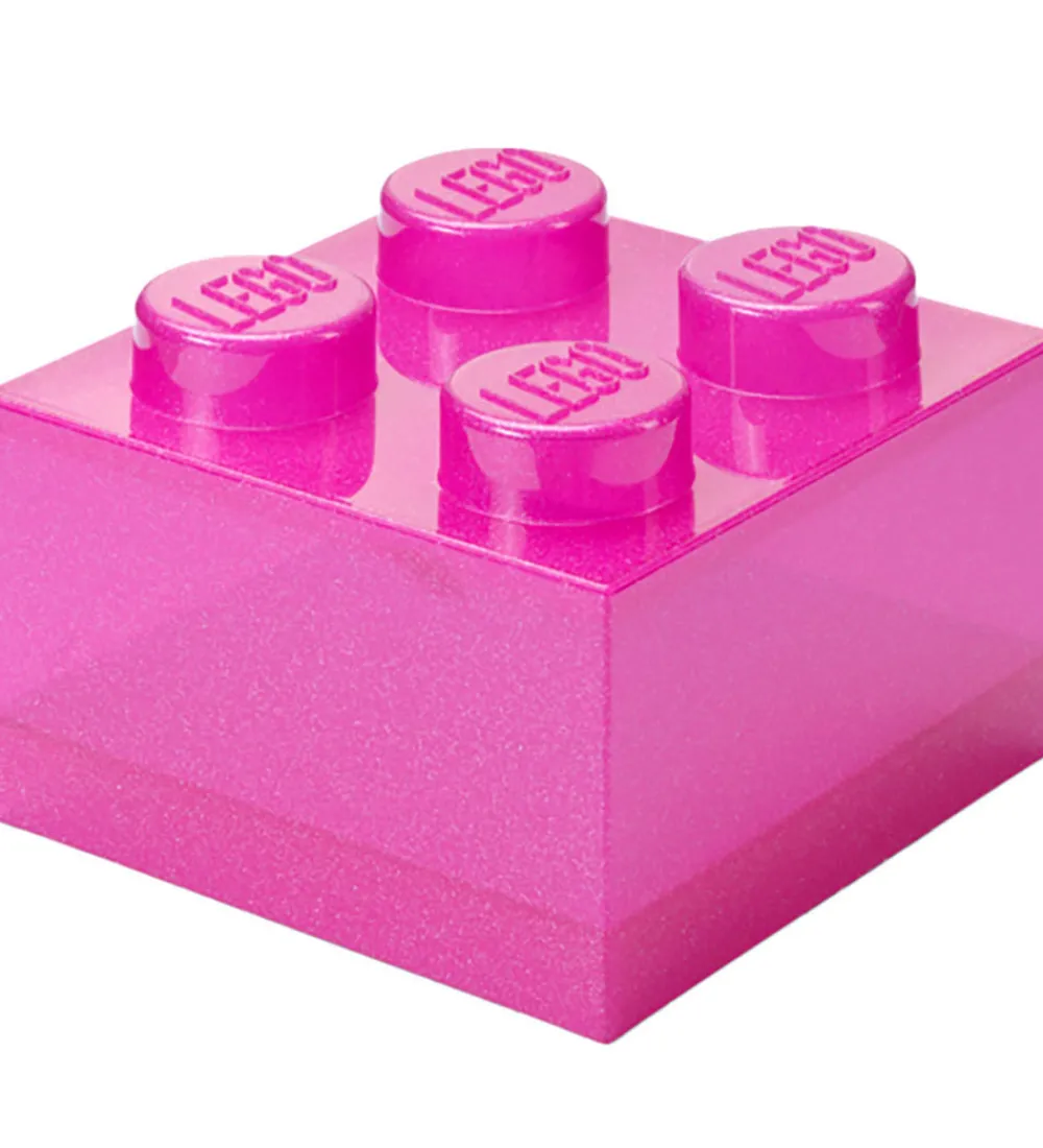 LEGO® Storage Bokse Og Kasser|Opbevaring*Opbevaringsboks - 4 Knopper - Glitter Medium Viole