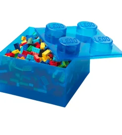 LEGO® Storage Bokse Og Kasser|Opbevaring*Opbevaringsboks - 4 Knopper - Translucent Blue