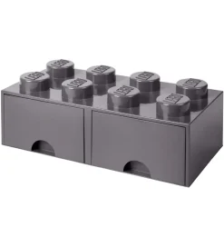 LEGO® Storage Skuffer*Opbevaringsskuffe - 8 Knopper - 50x25x18 - Mørkegr