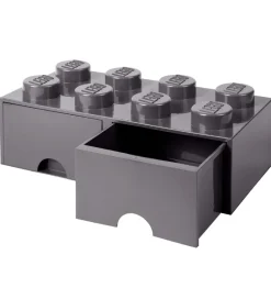 LEGO® Storage Skuffer*Opbevaringsskuffe - 8 Knopper - 50x25x18 - Mørkegr