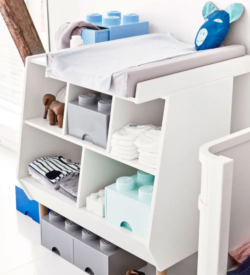 LEGO® Storage Skuffer*Opbevaringsskuffe - 8 Knopper - 50x25x18 - Mørkegr