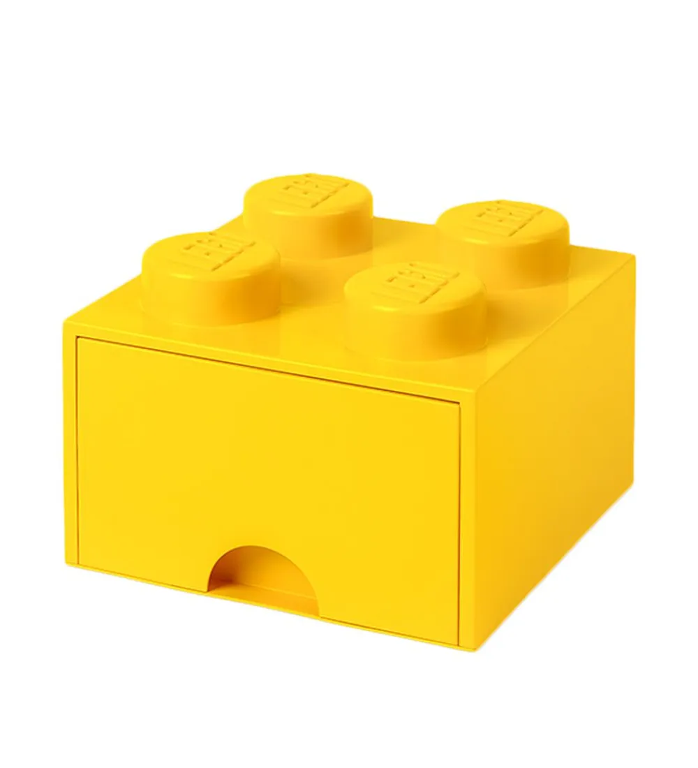 LEGO® Storage Skuffer*Opbevaringsskuffe - 4 Knopper - 25x25x18 - Gul