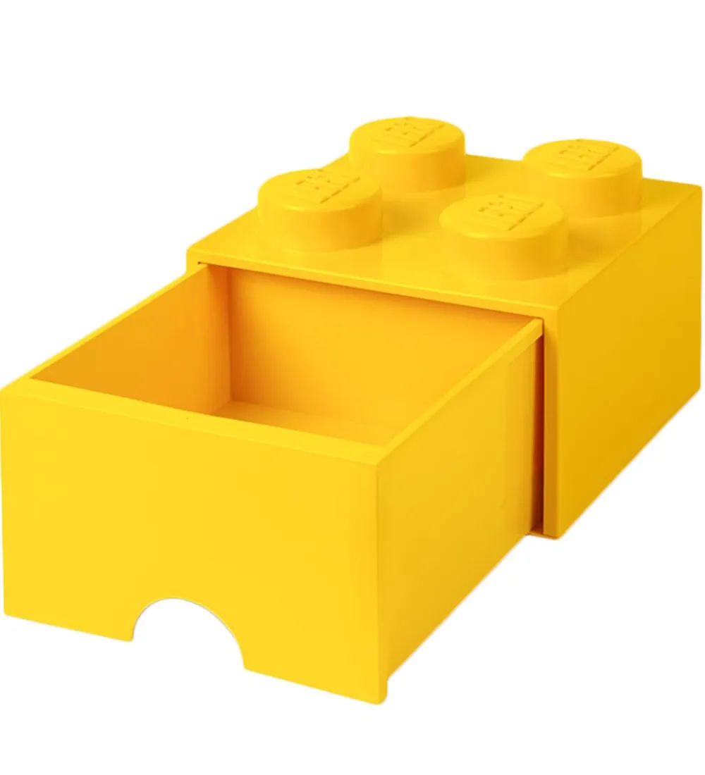 LEGO® Storage Skuffer*Opbevaringsskuffe - 4 Knopper - 25x25x18 - Gul