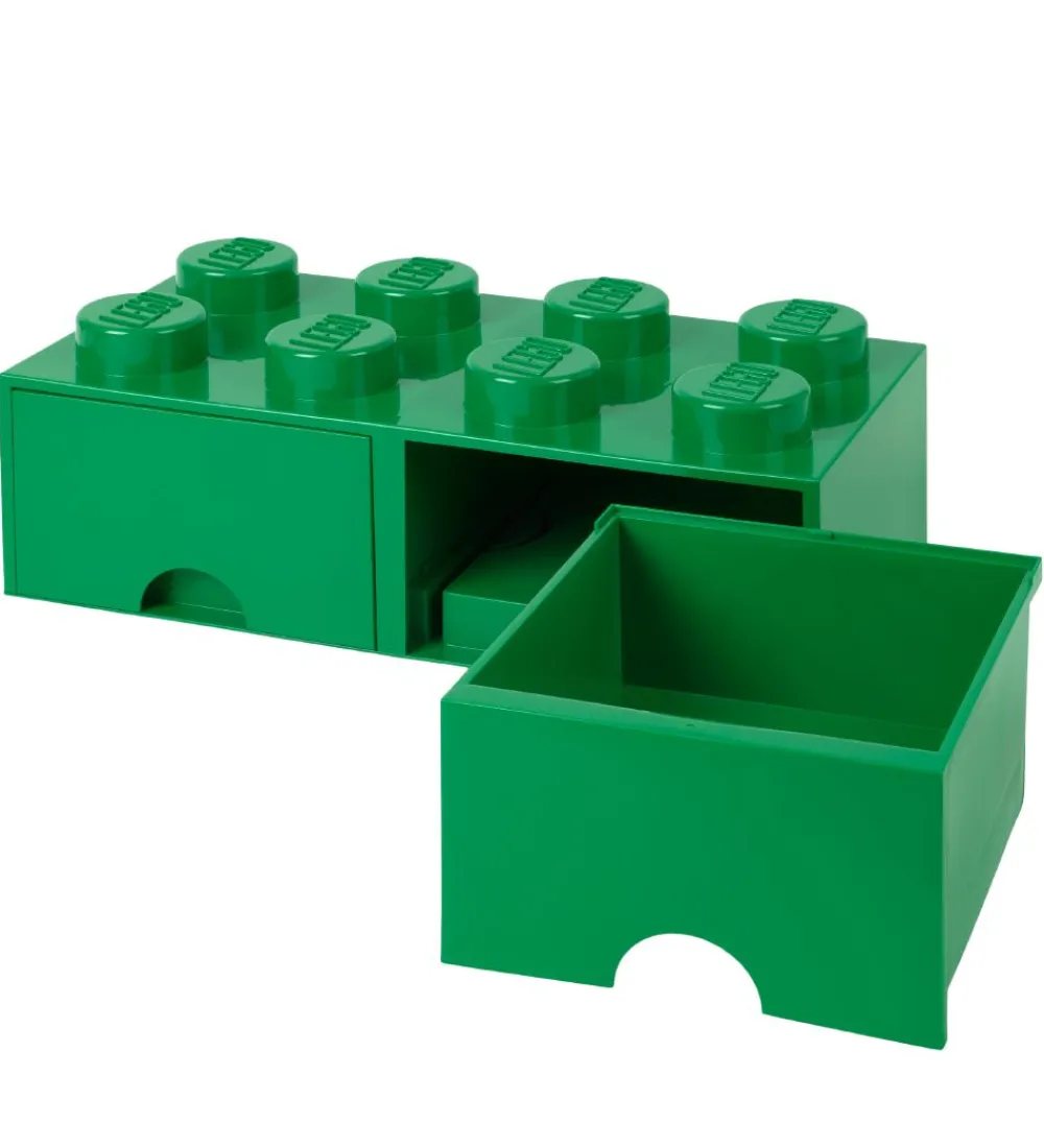 LEGO® Storage Skuffer*Opbevaringsskuffe - 8 Knopper - 50x25x18 - Grøn