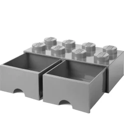 LEGO® Storage Skuffer*Opbevaringsskuffe - 8 Knopper - 50x25x18 - Grå