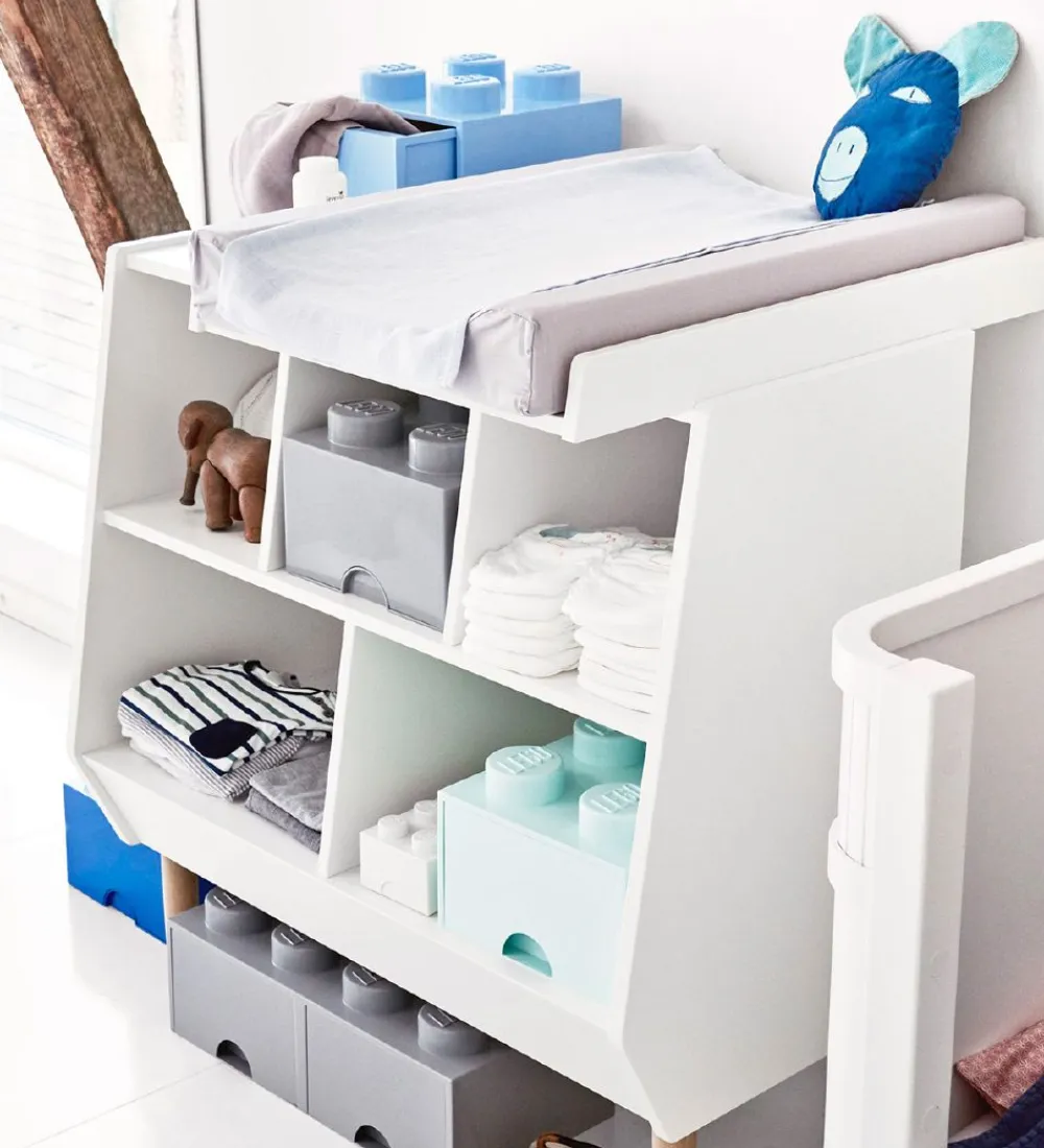 LEGO® Storage Skuffer*Opbevaringsskuffe - 8 Knopper - 50x25x18 - Grå