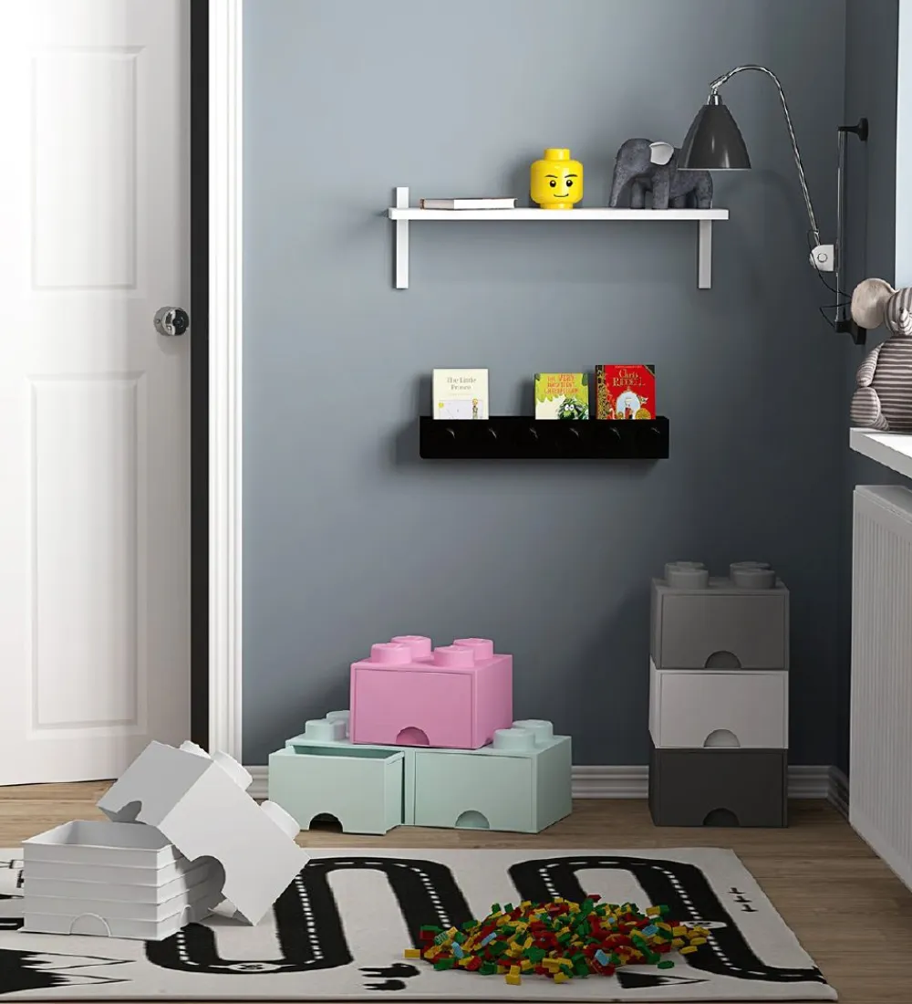 LEGO® Storage Skuffer*Opbevaringsskuffe - 4 Knopper - 25x25x18 - Lys Lil