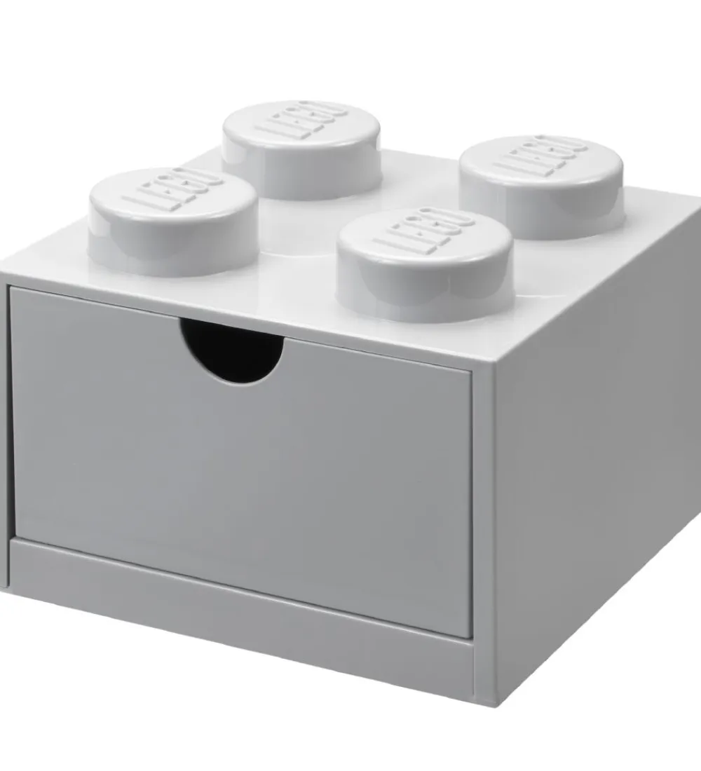 Skuffer-LEGO® Storage Opbevaringsskuffe - 4 Knopper - 15x15x9 - Grå
