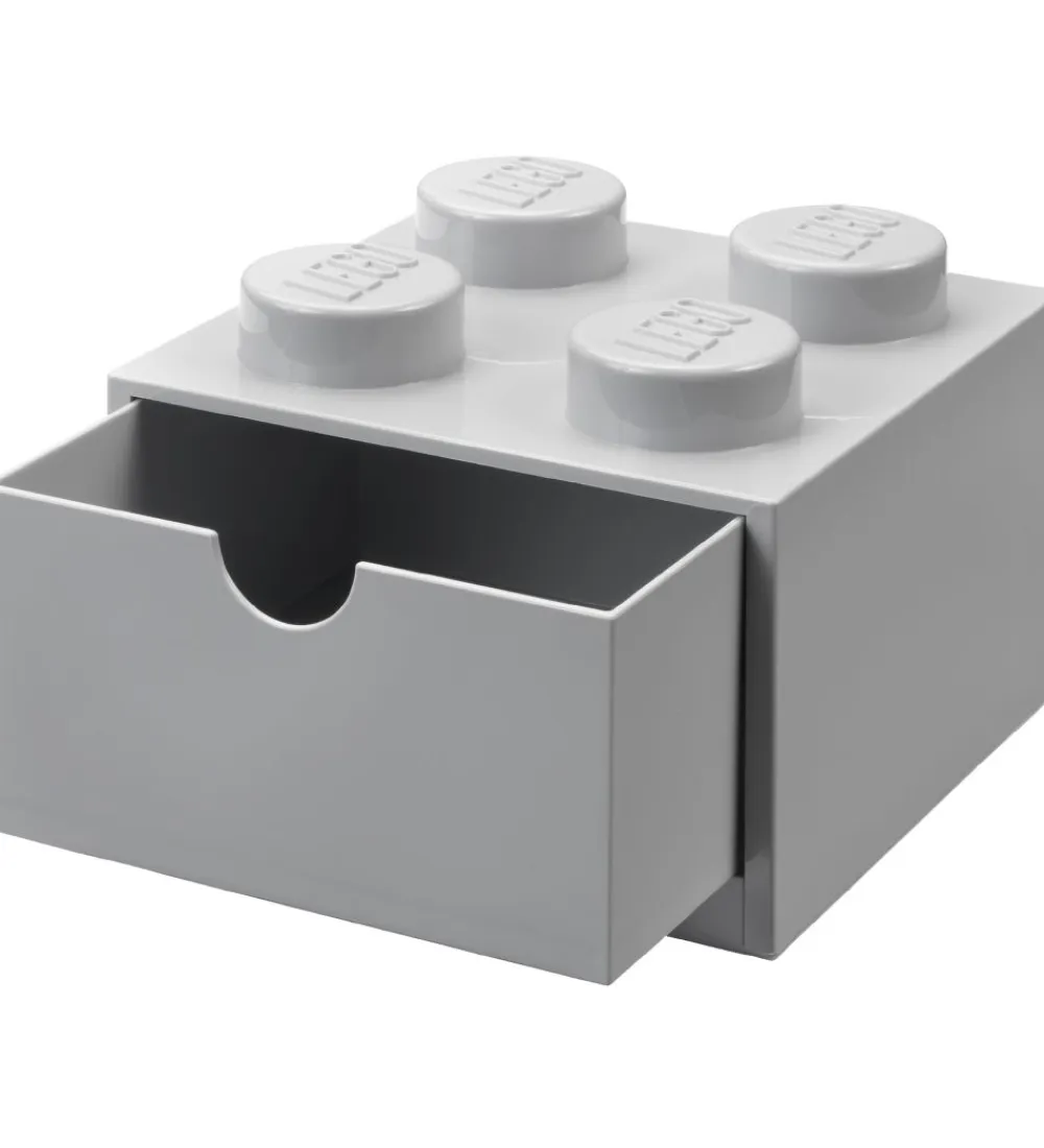 Skuffer-LEGO® Storage Opbevaringsskuffe - 4 Knopper - 15x15x9 - Grå