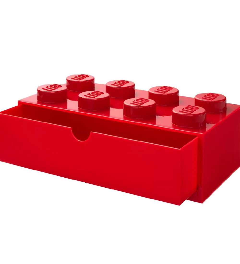 LEGO® Storage Skuffer*Opbevaringsskuffe - 8 Knopper - 31x15x9 - Rød