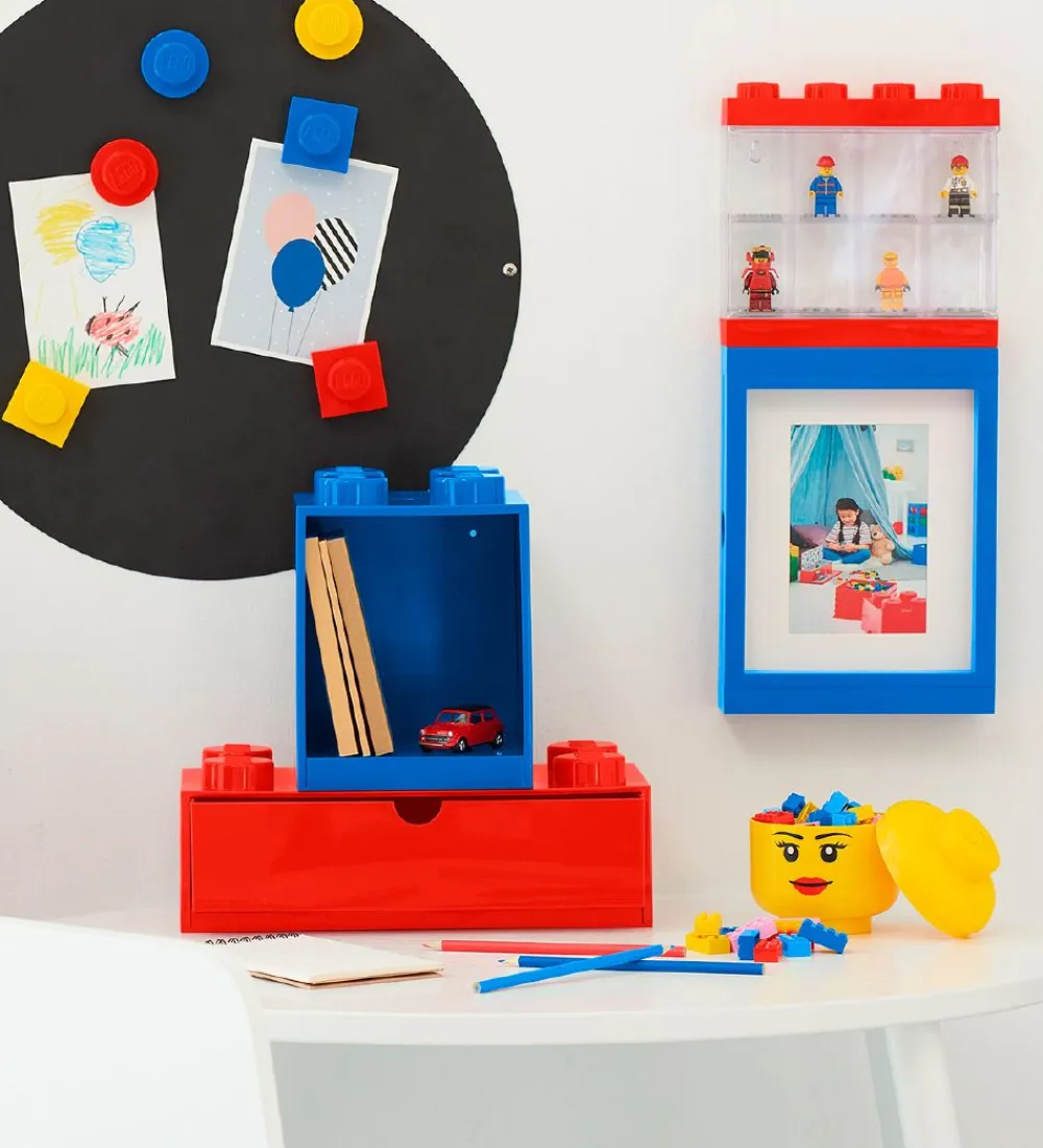 LEGO® Storage Skuffer*Opbevaringsskuffe - 8 Knopper - 31x15x9 - Rød