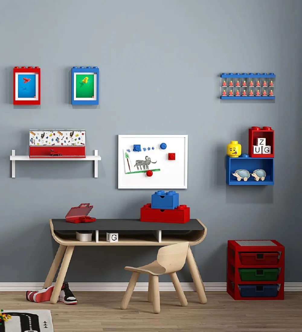 LEGO® Storage Skuffer*Opbevaringsskuffe - 8 Knopper - 31x15x9 - Rød