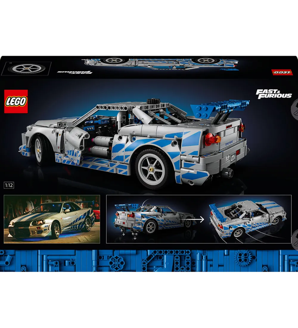 Lego®|Konstruktionslegetøj-LEGO® Technic - 2 Fast 2 Furious Nissan Sky... 42210 - 1410 Dele