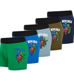 Undertøj-LEGO® Wear Ninjago Boxershorts - 5-pak - LwAgan 608 - Blå/Brun/G