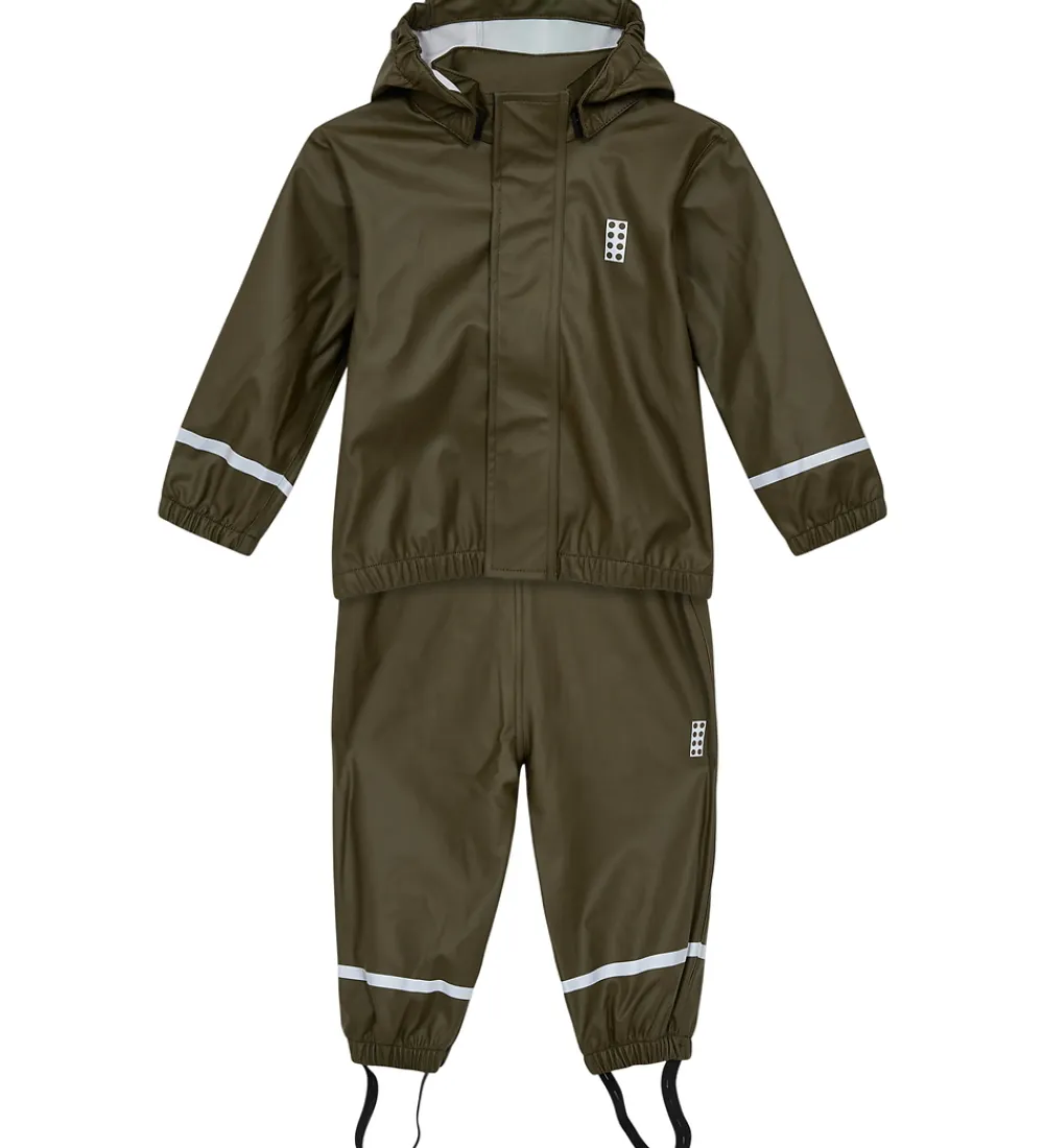 Regntøj-LEGO® Wear Regntøj m. Seler - PU - LWJivan 200 - Dark Khaki