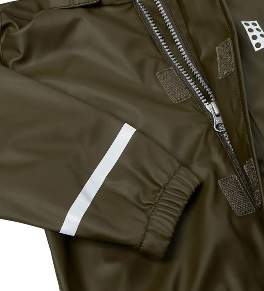 Regntøj-LEGO® Wear Regntøj m. Seler - PU - LWJivan 200 - Dark Khaki