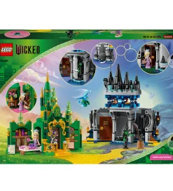 Lego®|Konstruktionslegetøj-LEGO® Wicked - Emerald City og Kiamo Ko-slottet 75689 - 860 Dele