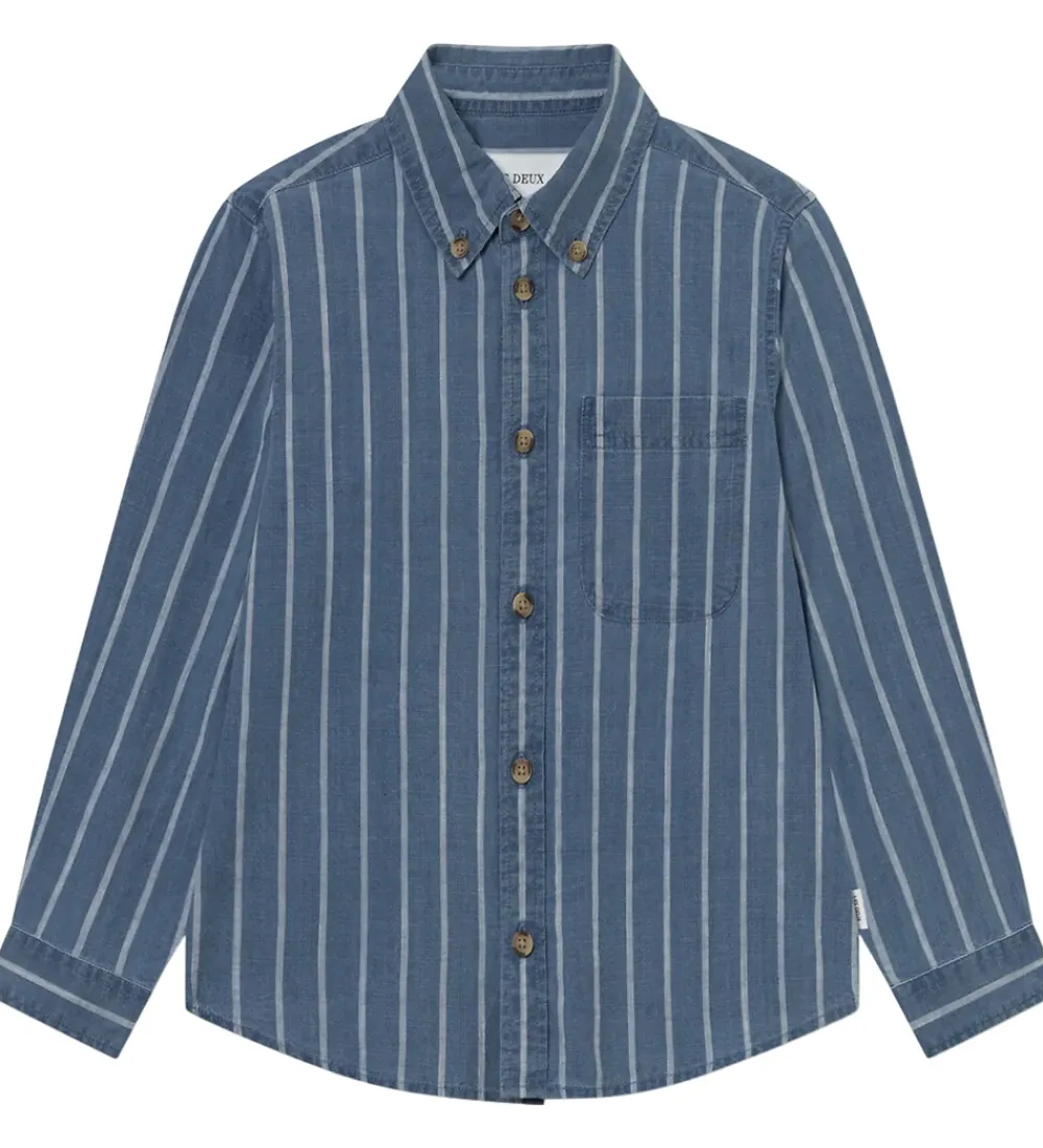 Les Deux Drengetøj|Skjorter*Skjorte - Kash Indigo Stripe - Denim Blue