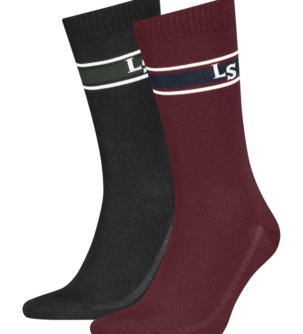 Levis Strømper*Strømper - 2-pak - Bordeaux/Sort