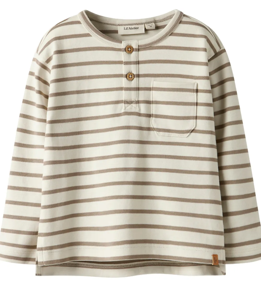 Lil Atelier Bluser|Drengetøj*Lil' Atelier Bluse - NmmLimia - Turtledove/ Sephia Tint