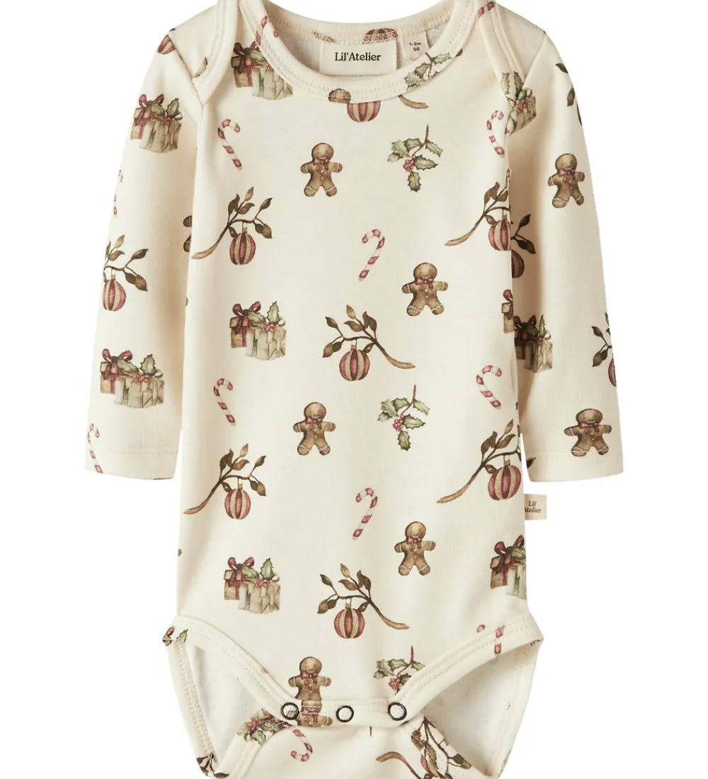 Lil Atelier Juletøj*Lil' Atelier Body L/Æ - NbnLayo - Turtledove/Christmas