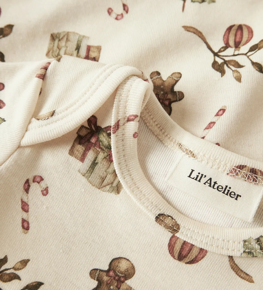 Lil Atelier Juletøj*Lil' Atelier Body L/Æ - NbnLayo - Turtledove/Christmas