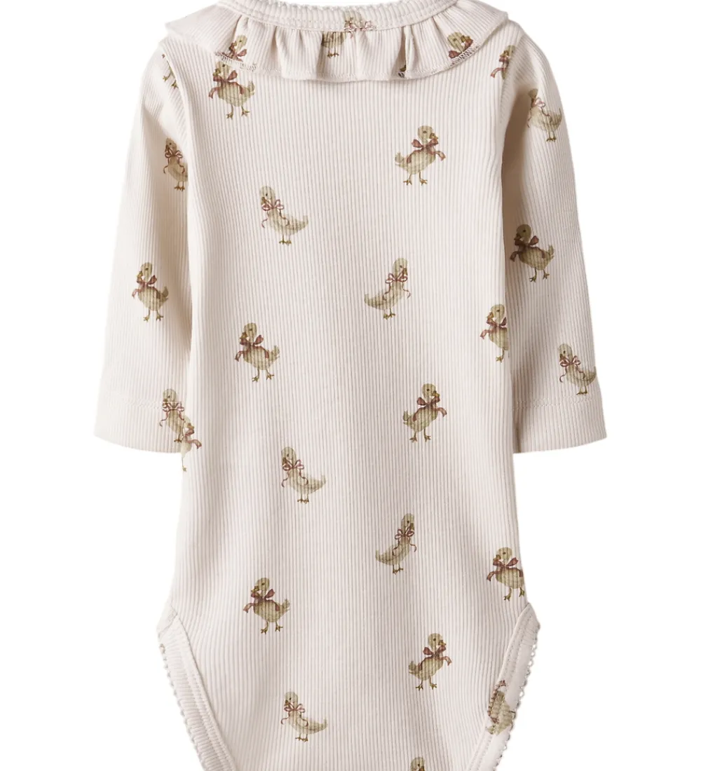 Lil Atelier Bodyer*Lil' Atelier Body L/Æ - Rib - NbfLavo - Almost Mauve/Goose