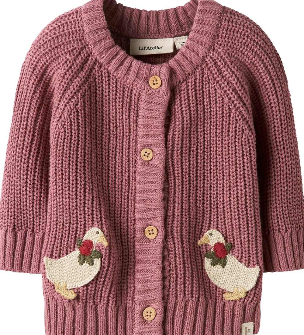 Cardigans-Lil Atelier Cardigan - Strik - NbfEmlen - Nostalgia Rose
