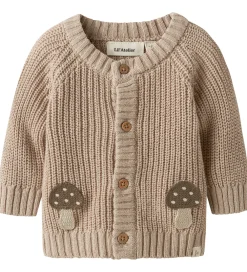 Cardigans-Lil Atelier Cardigan - Strik - NbmEmlen - Oxford Tan m. Svampe
