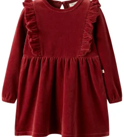 Lil Atelier Kjoler*Lil' Atelier Kjole - Velour - NmfSaga - Red Dahlia