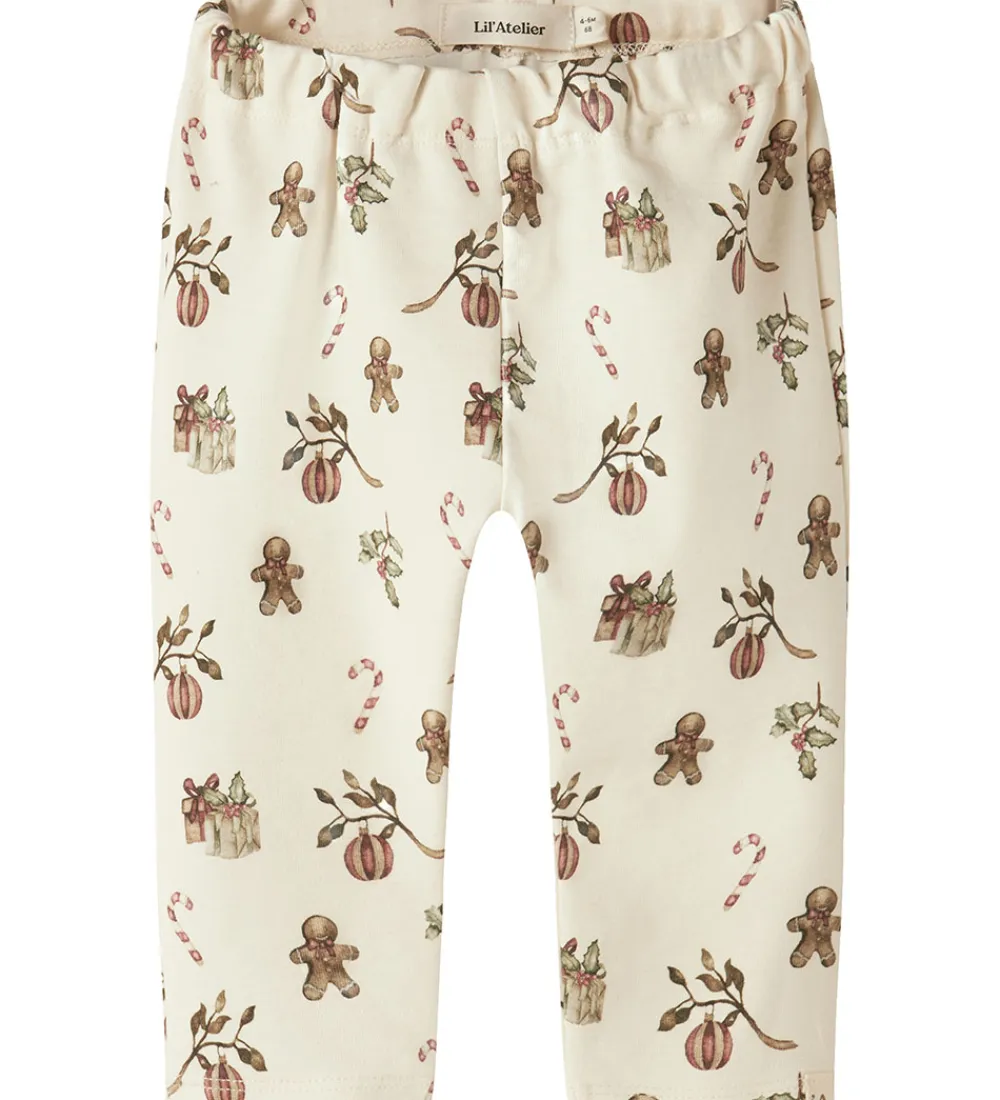 Lil Atelier Leggings|Juletøj*Lil' Atelier Leggings - NbnLayo - Turtledove/Christmas