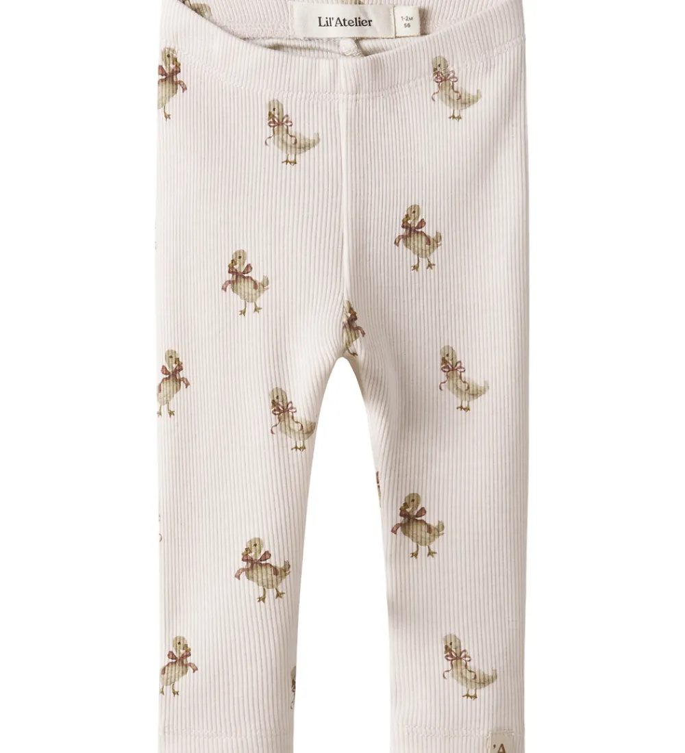 Lil Atelier Leggings*Lil' Atelier Leggings - Rib - NbfLavo - Almost Mauve/Goose