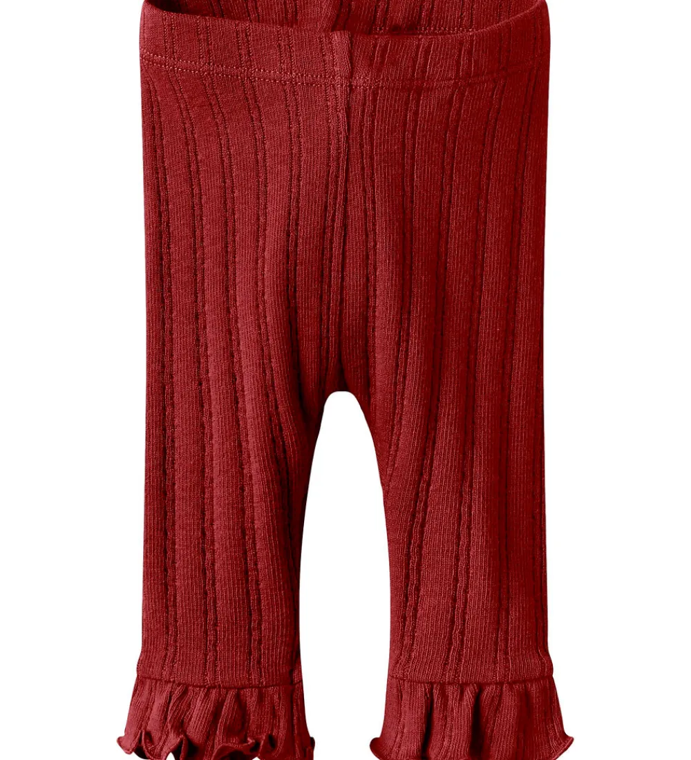 Lil Atelier Leggings*Lil' Atelier Leggings - Rib - NbfFrita - Red Dahlia
