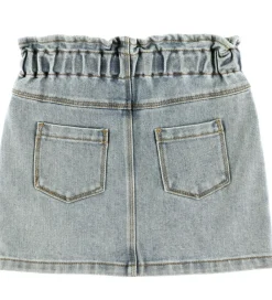 Lil Atelier Nederdele*Nederdel - NmfDarlee - Medium Blue Denim/Flower Emb