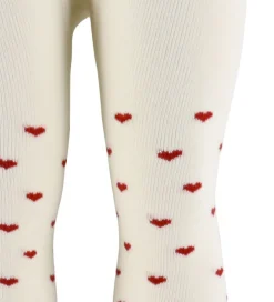 Lil Atelier Strømpebukser*Strømpebukser - NbfReba - Turtledove/Red Hearts