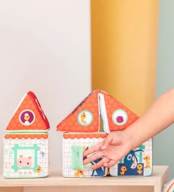 Stablelegetøj-Lilliputiens Stableklodser - Farm House Stacking Cubes