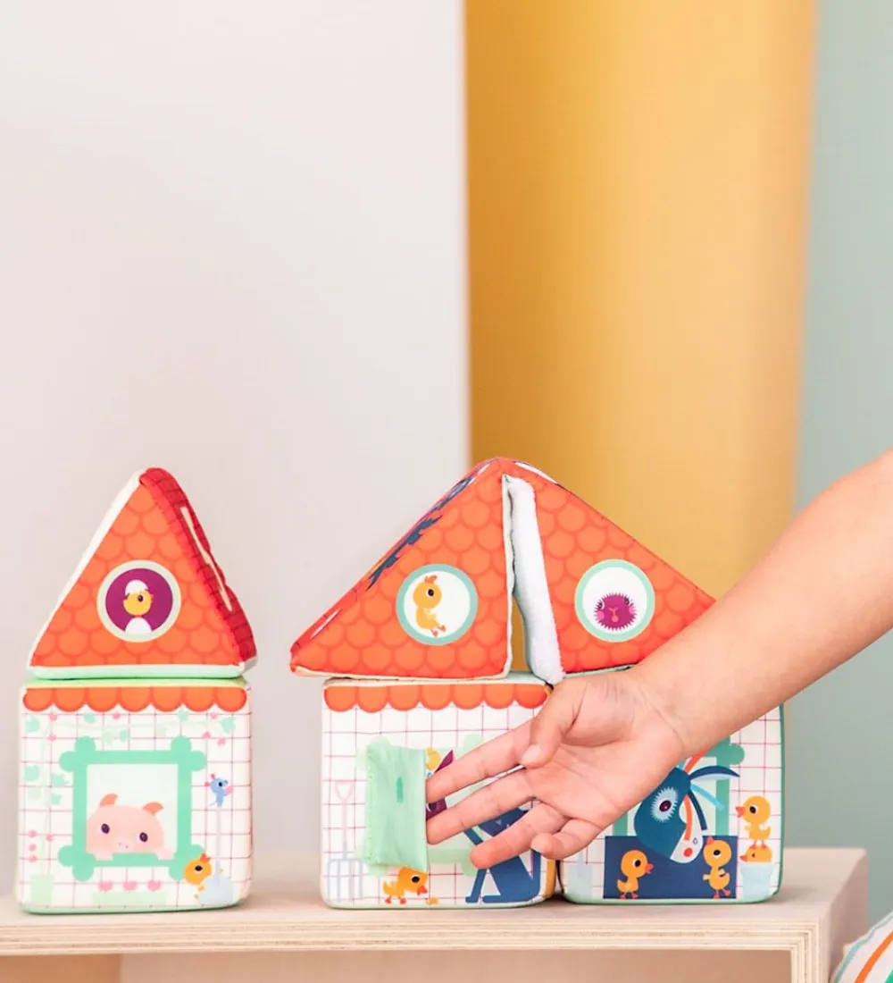 Stablelegetøj-Lilliputiens Stableklodser - Farm House Stacking Cubes