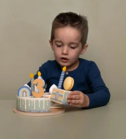 Little Dutch Trælegetøj|Legemad*Fødselsdagskage - 26 Dele - Træ - Blå
