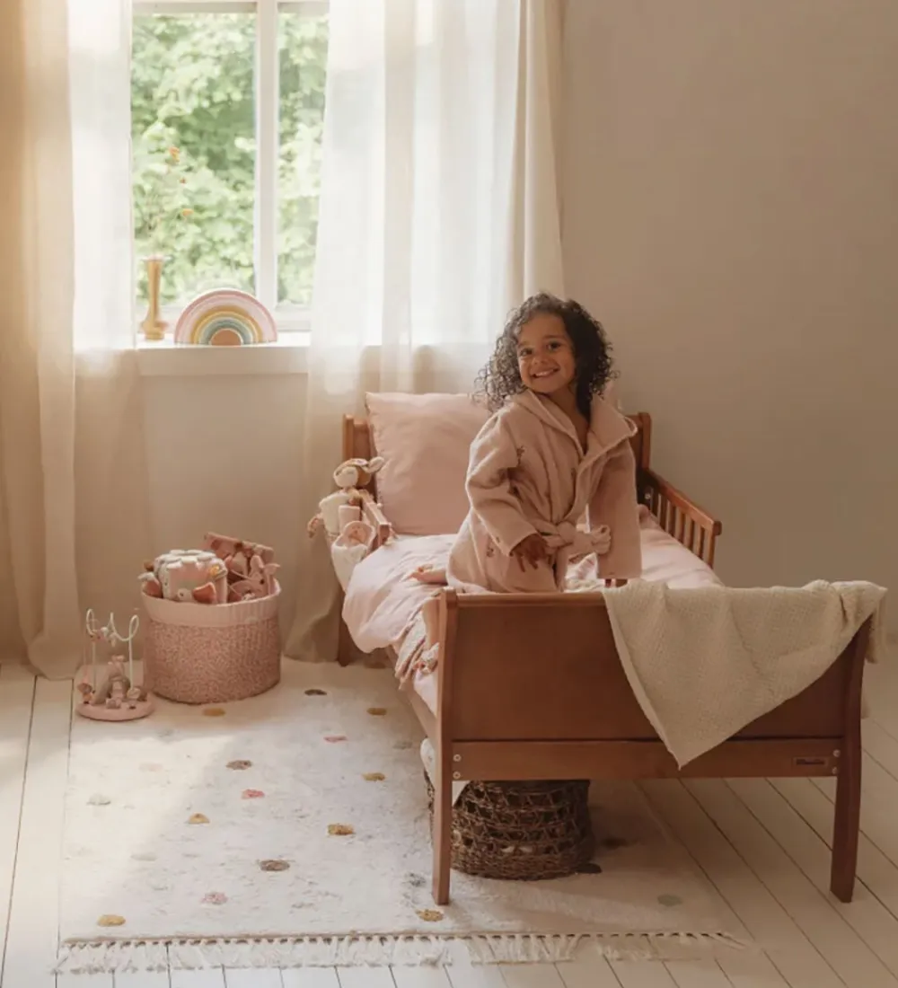 Tæpper|Gulvtæpper-Little Dutch Gulvtæppe - 120x170 cm - Beige m. Pink Prikker