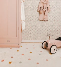 Tæpper|Gulvtæpper-Little Dutch Gulvtæppe - 120x170 cm - Beige m. Pink Prikker